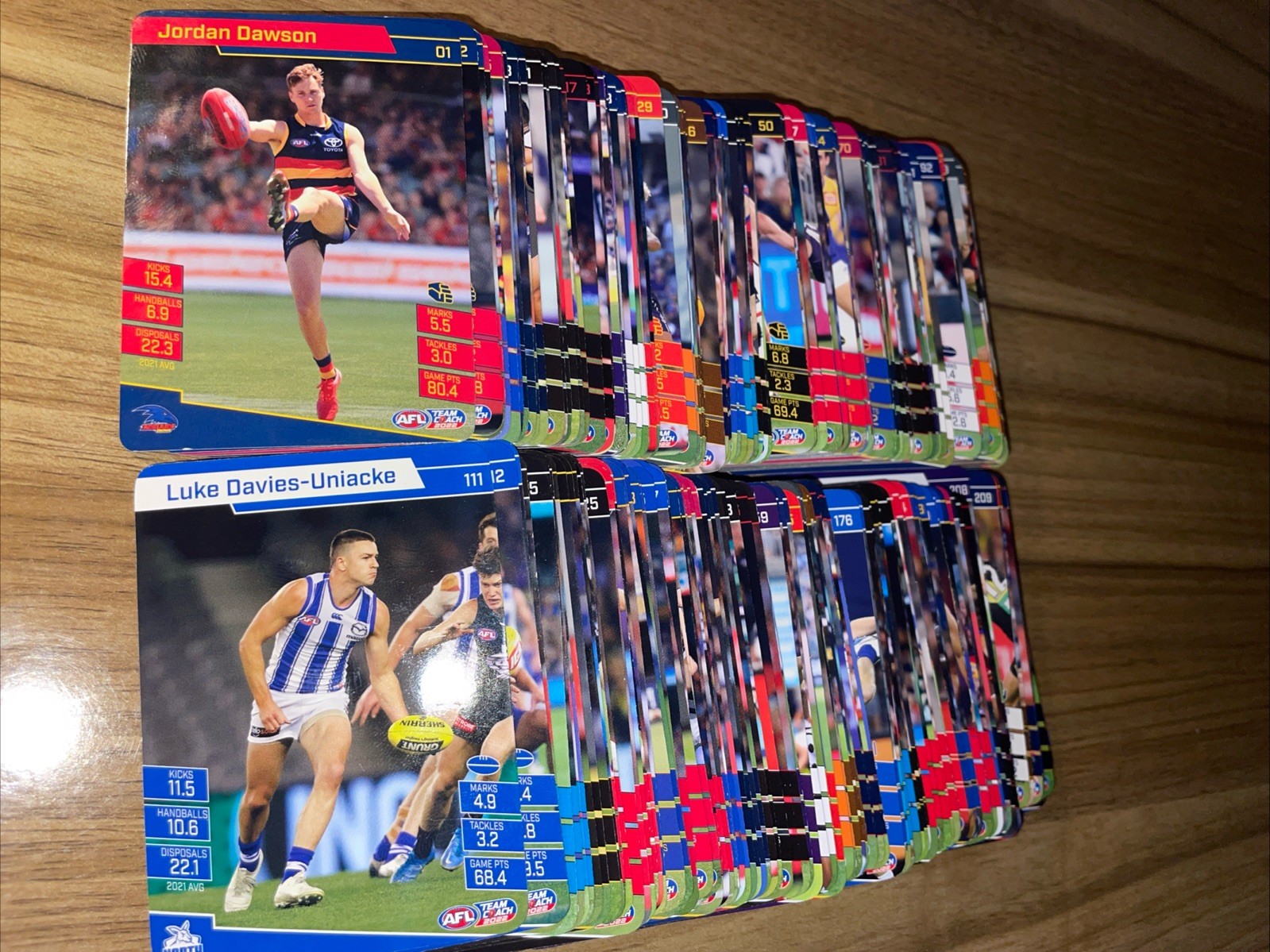 2022 AFL TEAMCOACH 220 COLLECTOR CARDS IN MINT CONDITION FULL SET