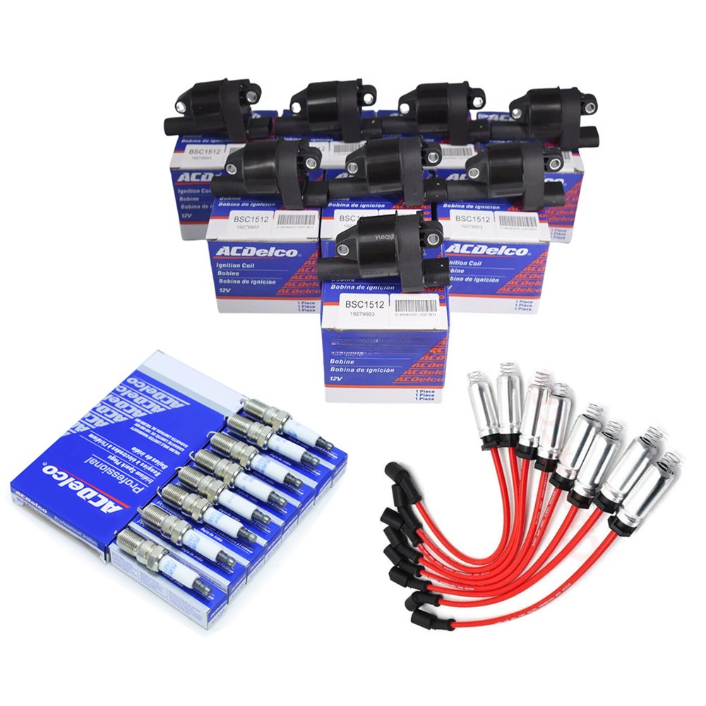 Genuine. UF414 8p Ignition Coils+Spark Plugs Wires For GMC Chevy SilveradoTahoe