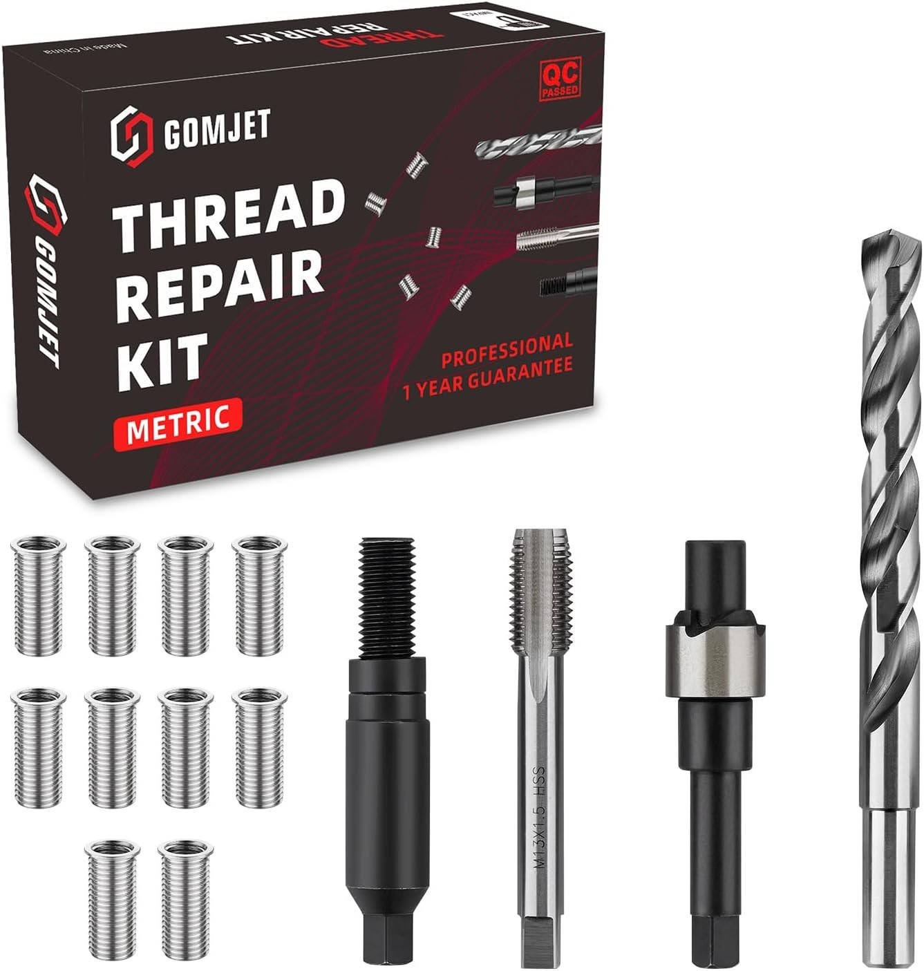 M11X2.0 Metric Thread Repair Kit, with Stainless Steel Insert M11X2.0X16.2MM Qty