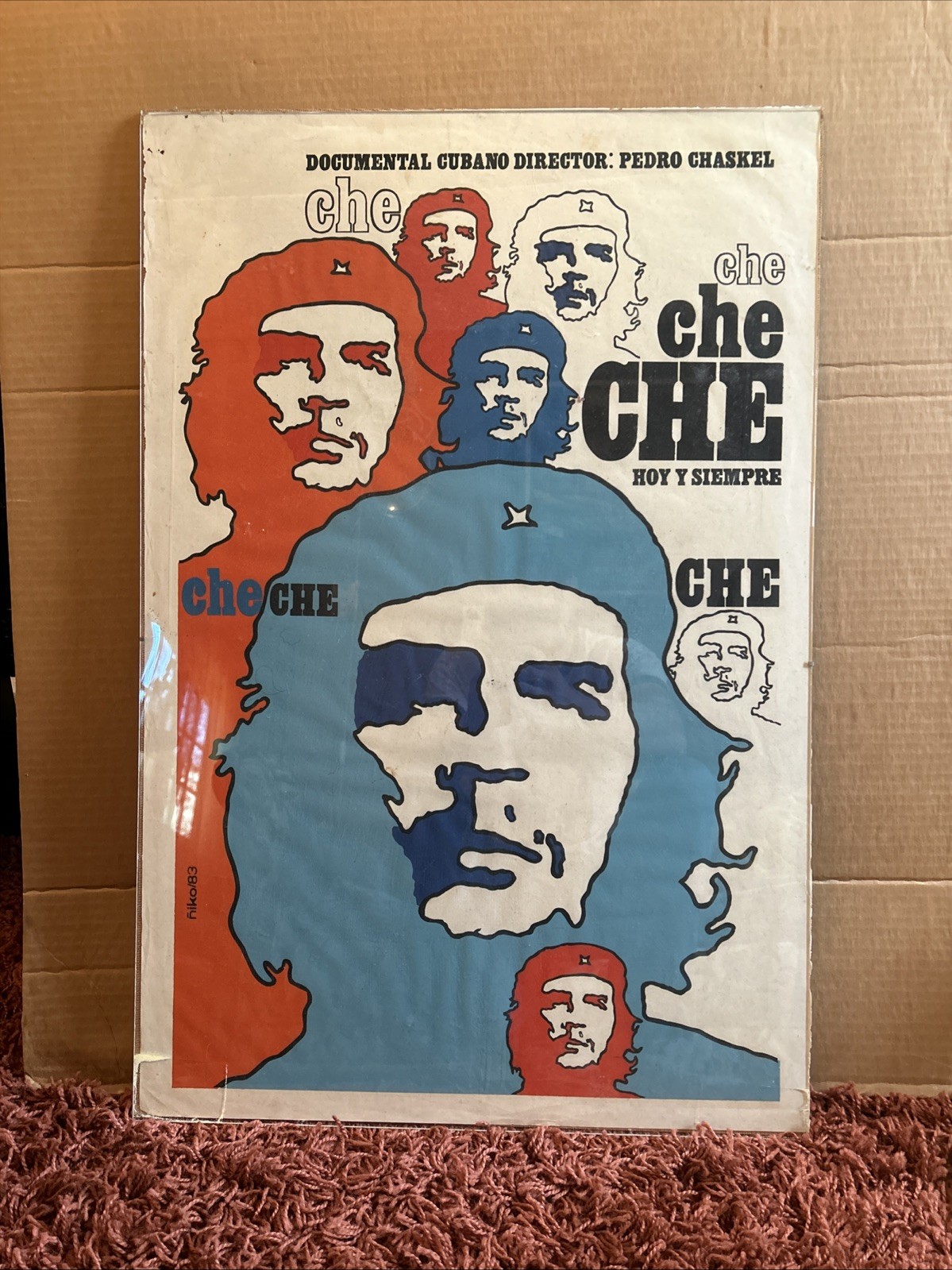 Original 1983 Che Hoy y Siempre Cuban Silkscreen Movie Poster Niko 20x30