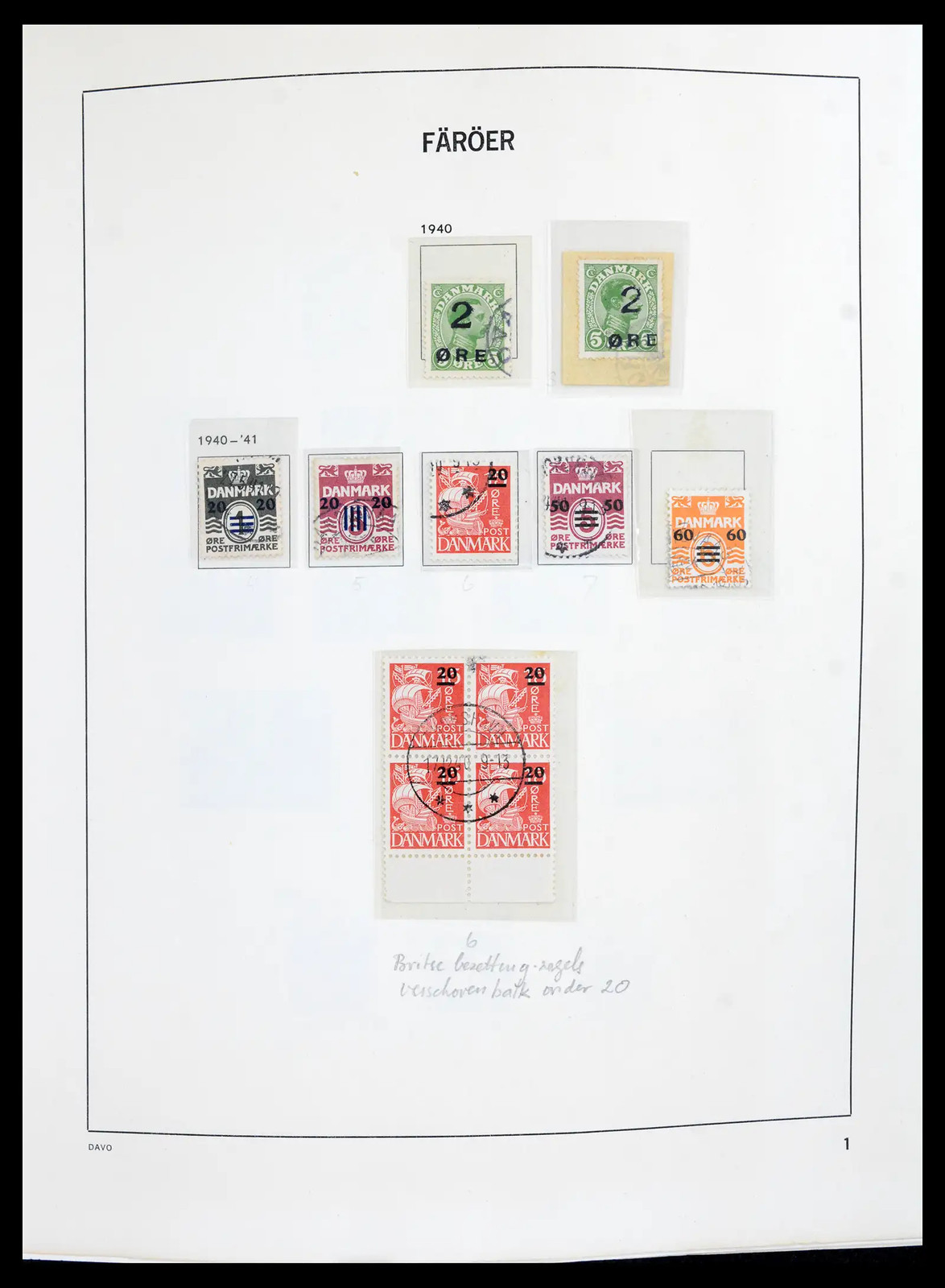 FAROE & GREENLAND 1919-1938-2003 Used w/ Certificate Stamp Collection