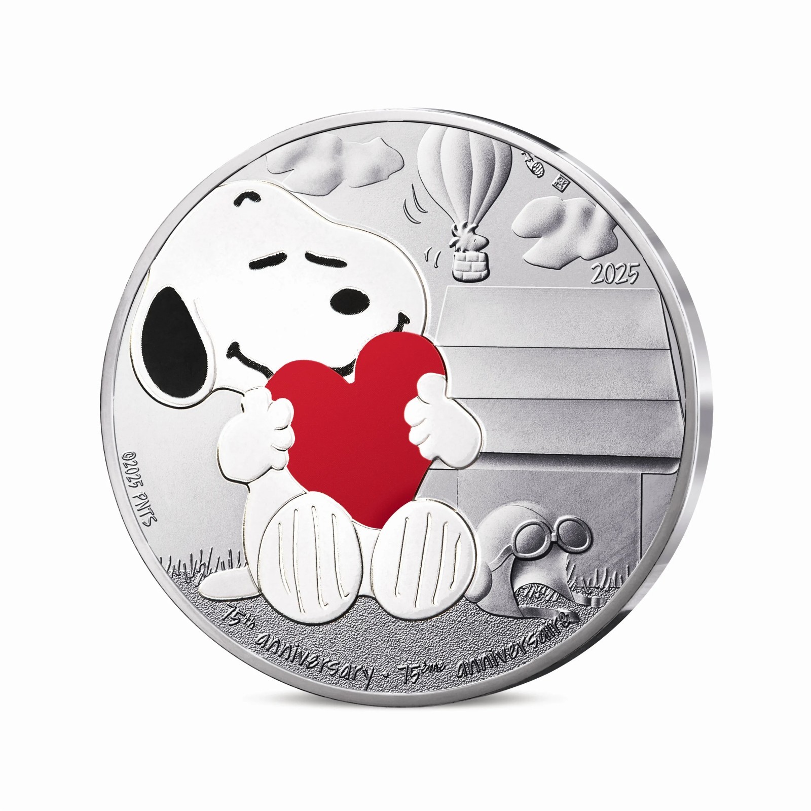 Vintage 2025 France Snoopy Peanuts Silver  Collectible Metal Coins C39