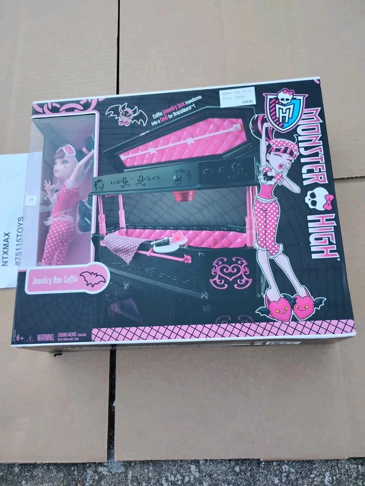 LOWEST PRICE Monster High Draculaura Dead Tired Doll Coffin Jewelry Box bed NRFB