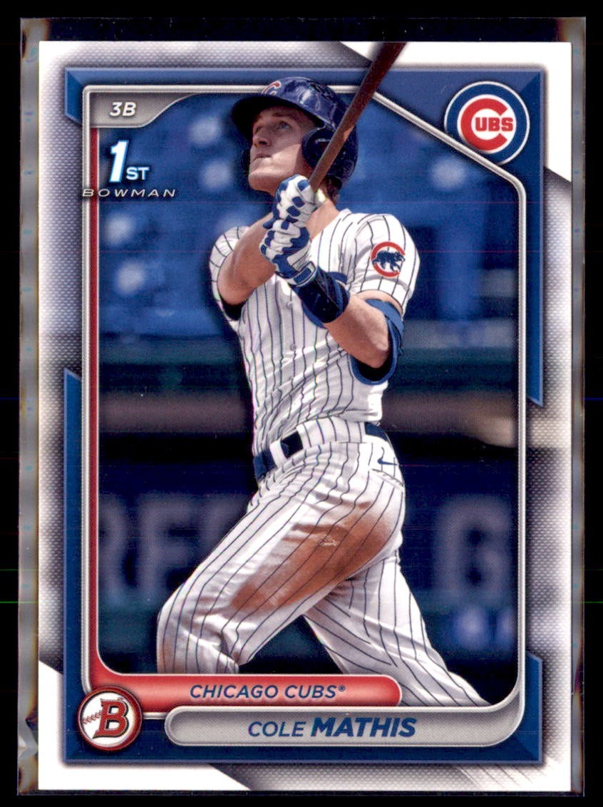 2024 Bowman Draft Paper Cole Mathis Chicago Cubs #BD-81 5 Card Lot