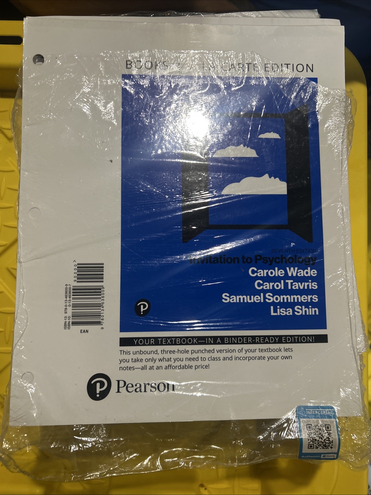 Invitation to Psychology 7th Edition A La Carte Binder Ready Pearson Read Discp