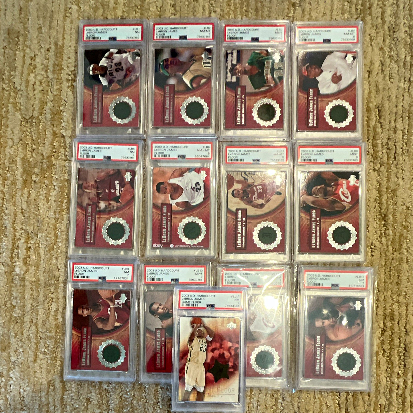 Upper Deck 2003-04 U.D. Hardcourt PSA 9 Lot 12 LeBron James Cavaliers #LB3 Upper Deck 2003-04 U.D. Hardcourt PSA 9 Lot 12 LeBron James Cavaliers #LB3
