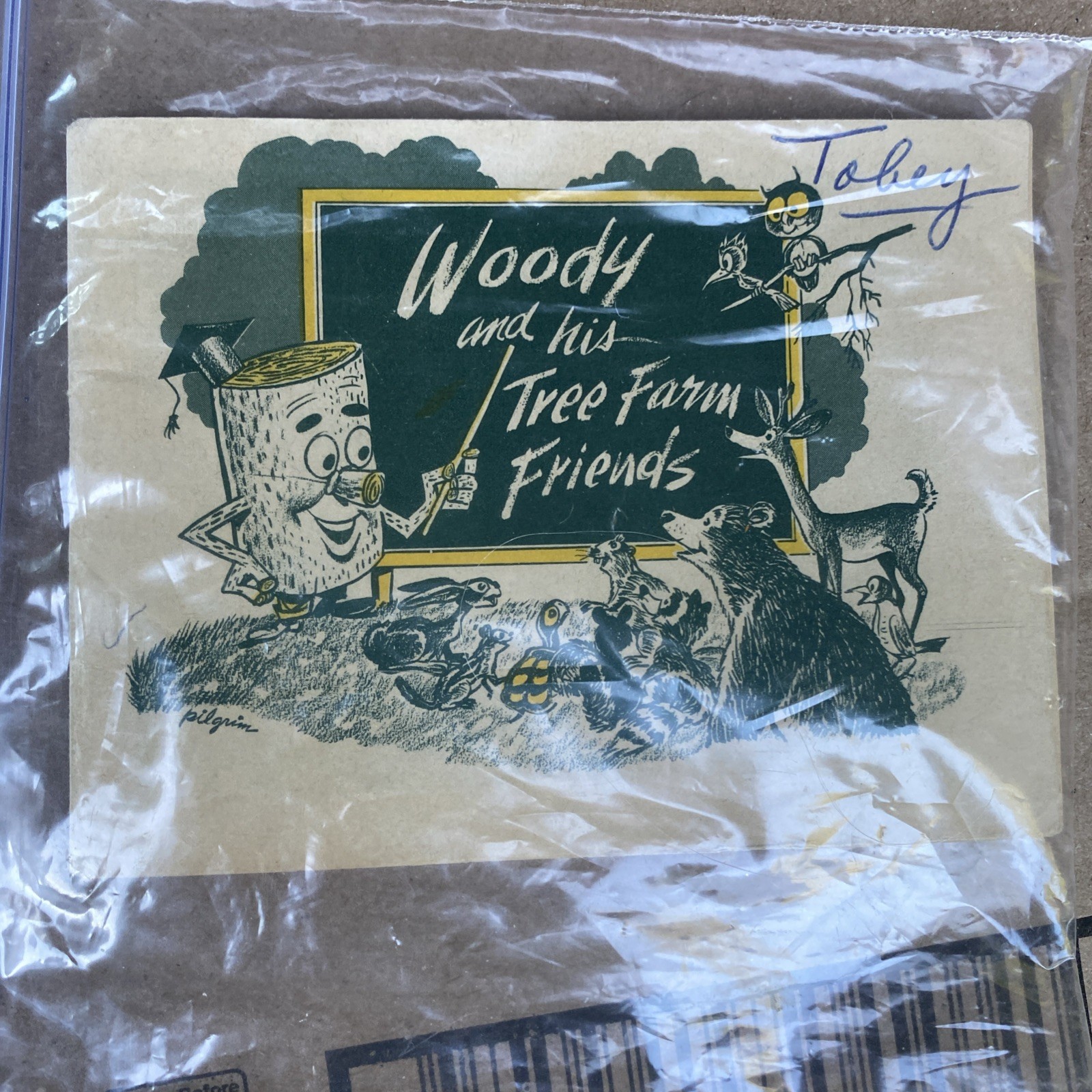 Vintage 1956 Illustrated Mini Book, Woody & His Tree Farm Friends, Fire Safety