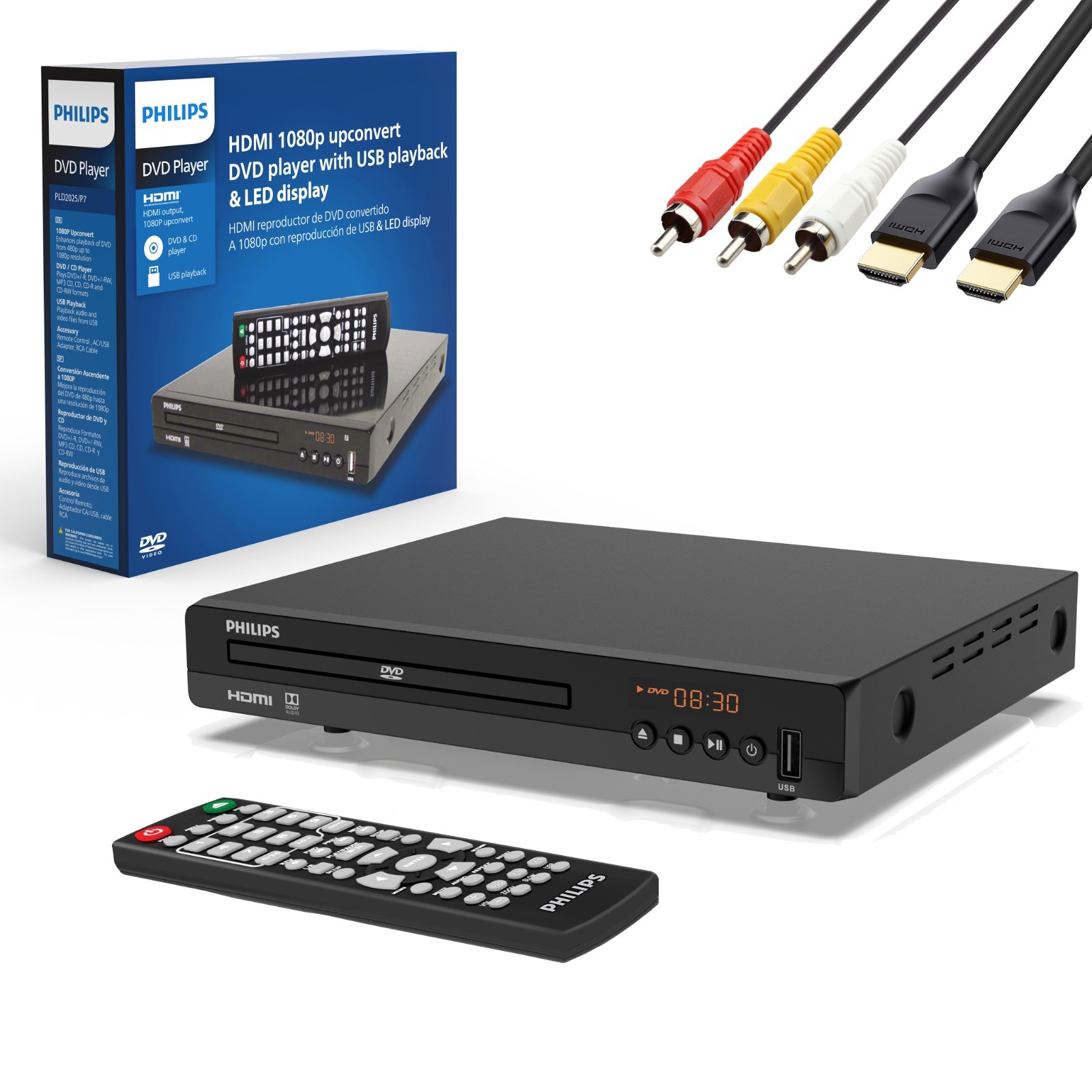 Philips DVD Player for Smart TV - HDMI - CD Player for Stereo System -All Region