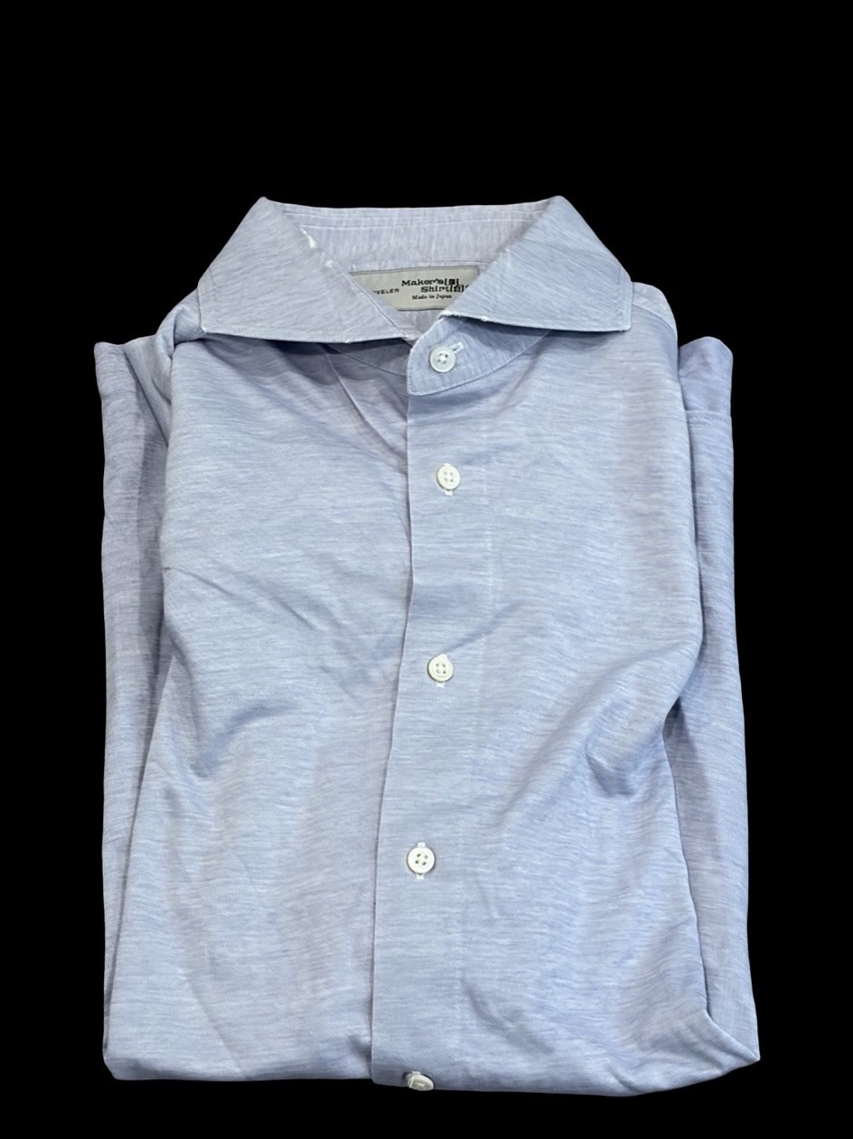 Makers Dress Shirt Kamakura Traveler Japan Heathered Blue 16 41 Tall Easy Care