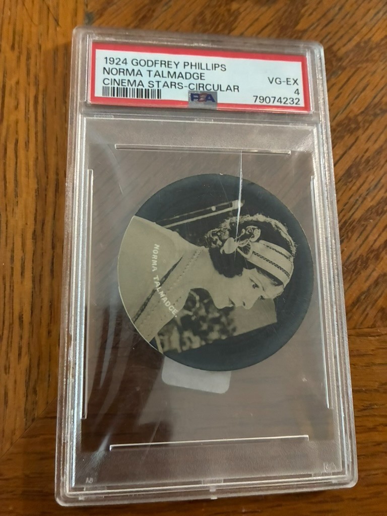 1924 Norma Talmadge Godfrey-Philips Cinema Stars Circular card PSA 4 EX- $29 1924 Norma Talmadge Godfrey-Philips Cinema Stars Circular card PSA 4 EX- $29