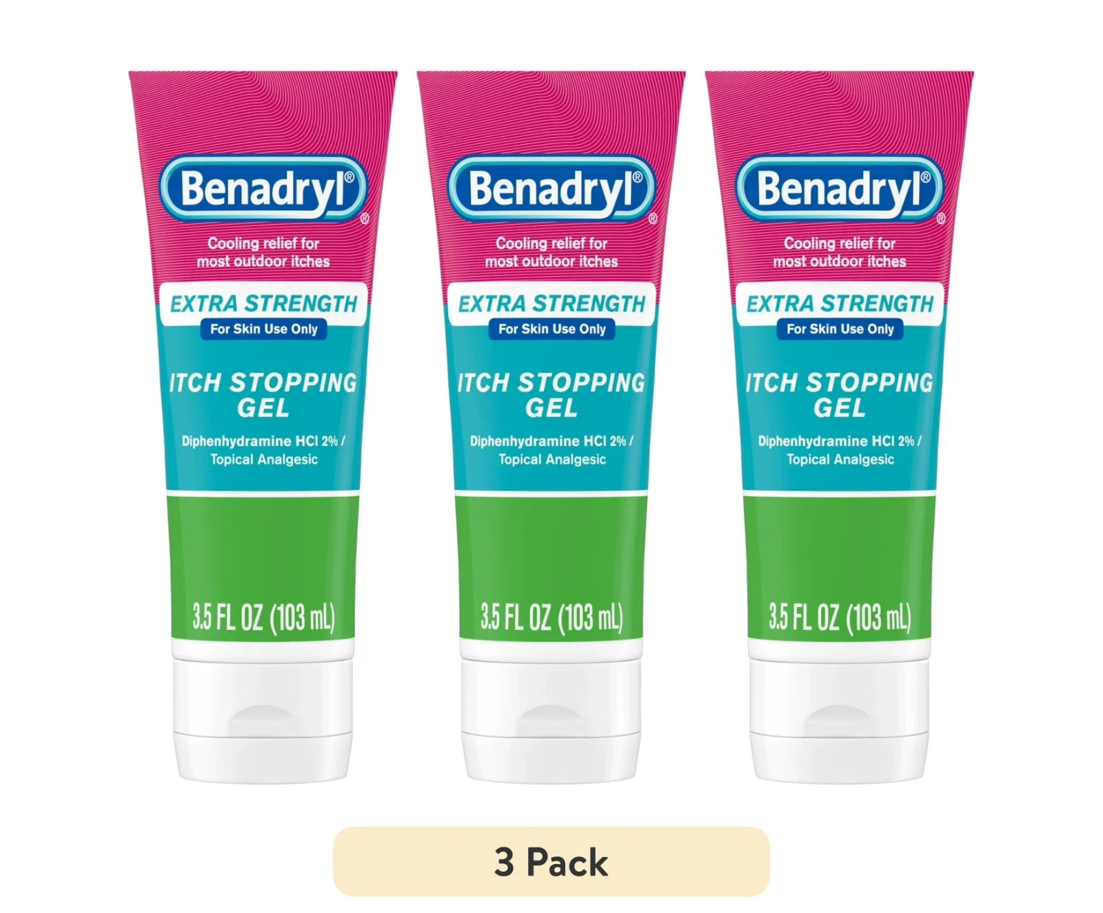 Benadryl Extra Strength Anti-Itch Topical Analgesic Gel, 3.5 fl. oz (3 pack)