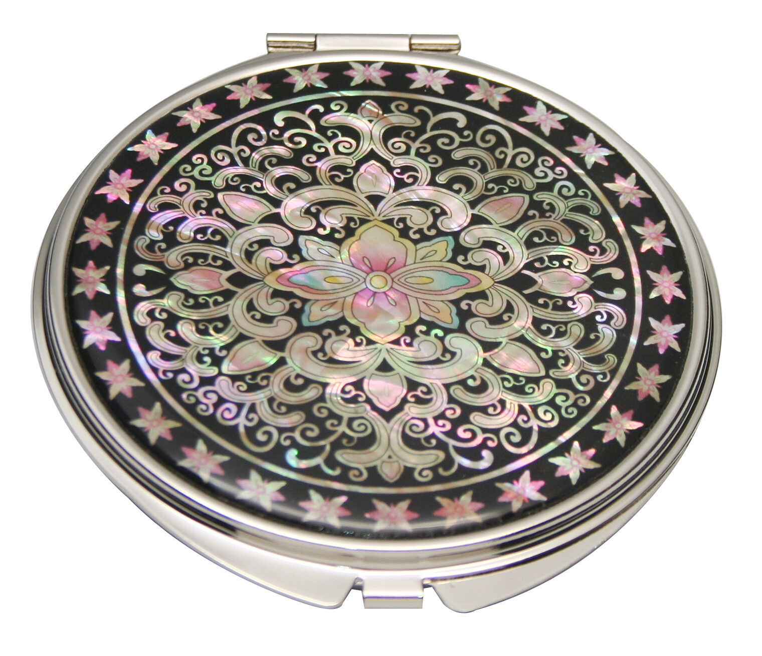 Mother of Pearl Compact Makeup Portable Cosmetics Magnifying Hand Mini Mirror