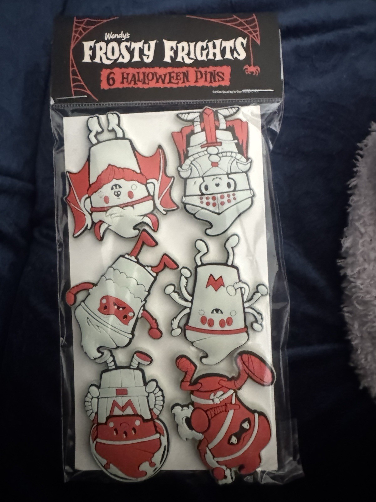 New Set Of 6 Wendys Halloween Frosty Frights Glow In The Dark Lapel Pins New Set Of 6 Wendys Halloween Frosty Frights Glow In The Dark Lapel Pins