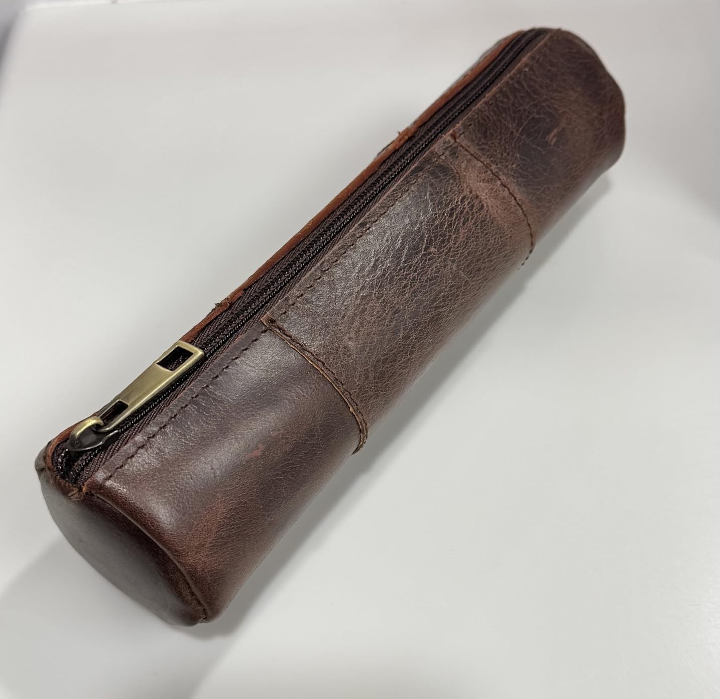 MILITARIA STUFFS Vintage Leather Pencil 8 inches x 3 x 3 inches, Brown MILITARIA STUFFS Vintage Leather Pencil 8 inches x 3 x 3 inches, Brown
