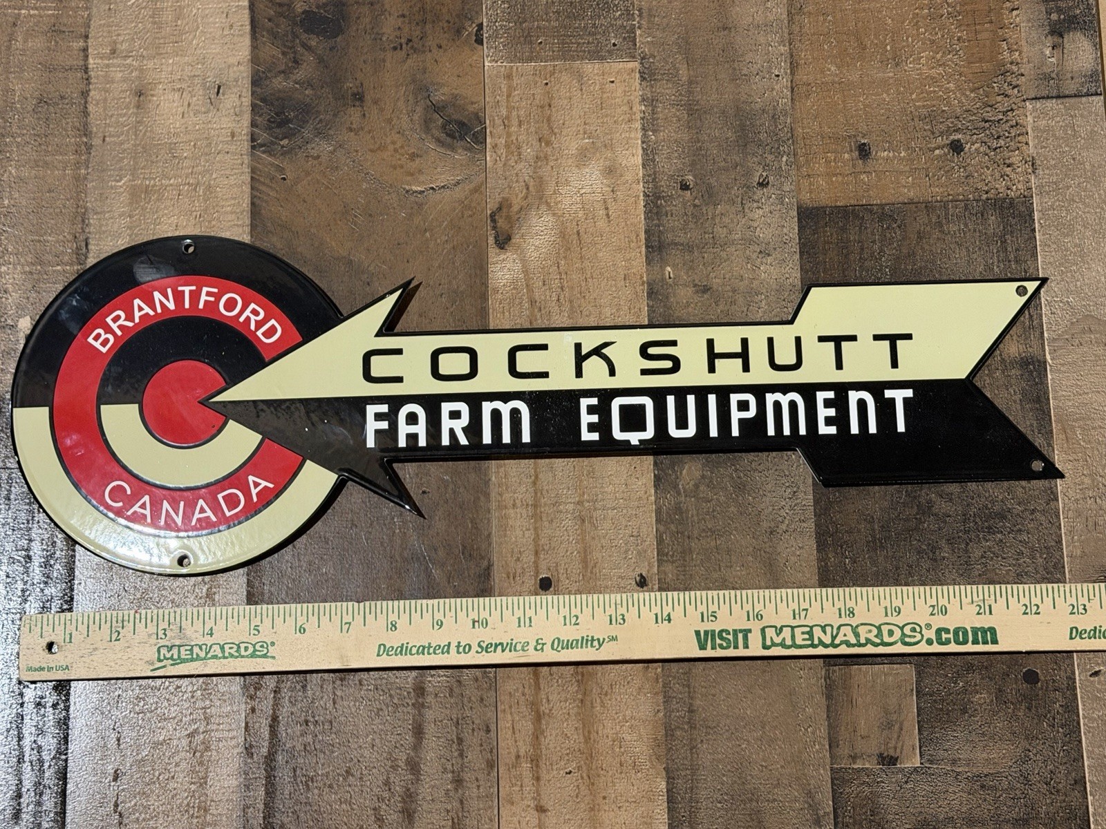 Vintage Style Cockshutt Farm Equipment  Enamel Advertising Porcelain  Sign
