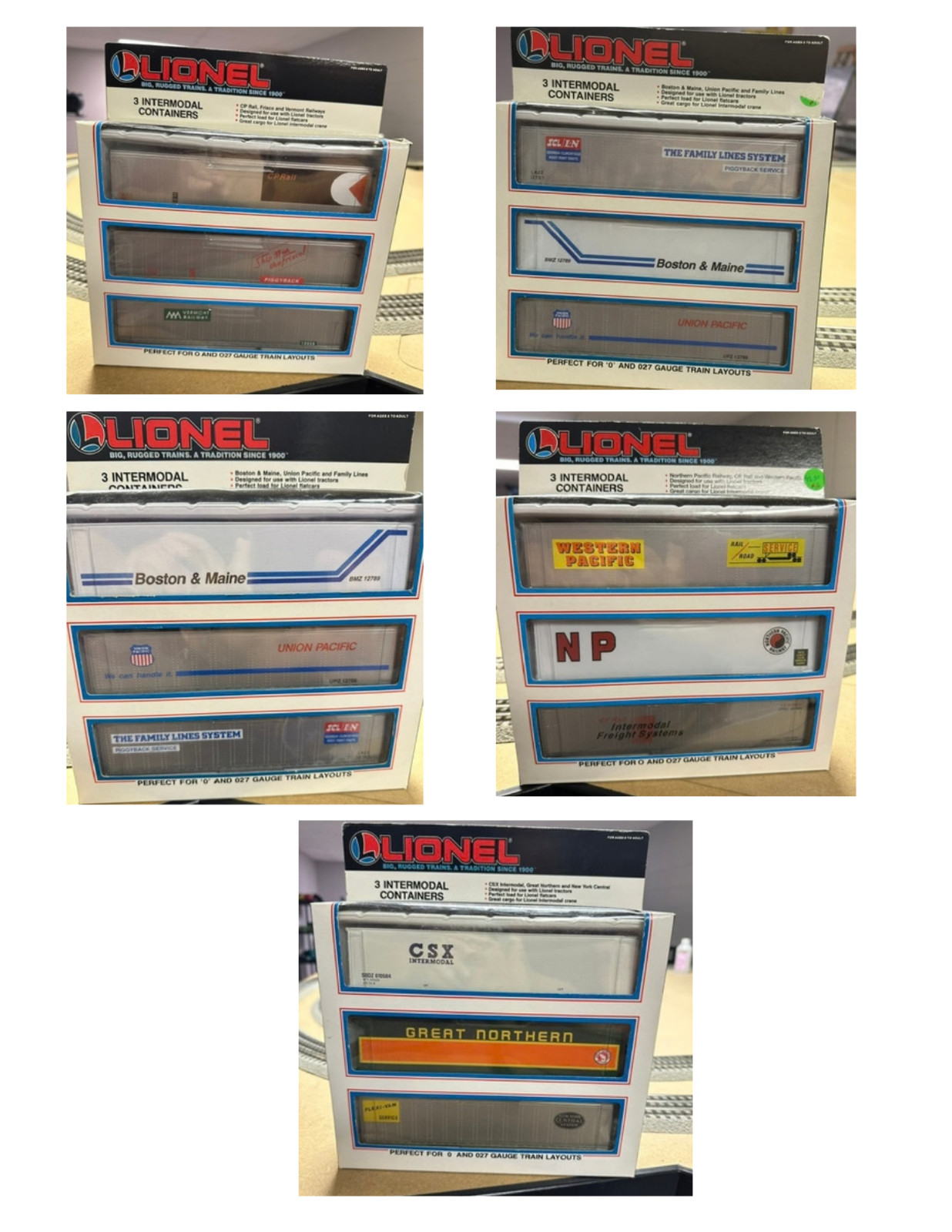 Lionel Intermodal Containers O / O27 Gage Lionel Intermodal Containers O / O27 Gage