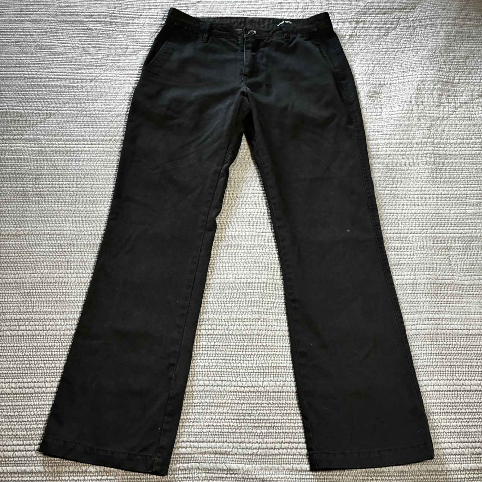 Volcom Stone Age Borken Skate Pants Mens 32x30 Black Chino Trousers R1131001