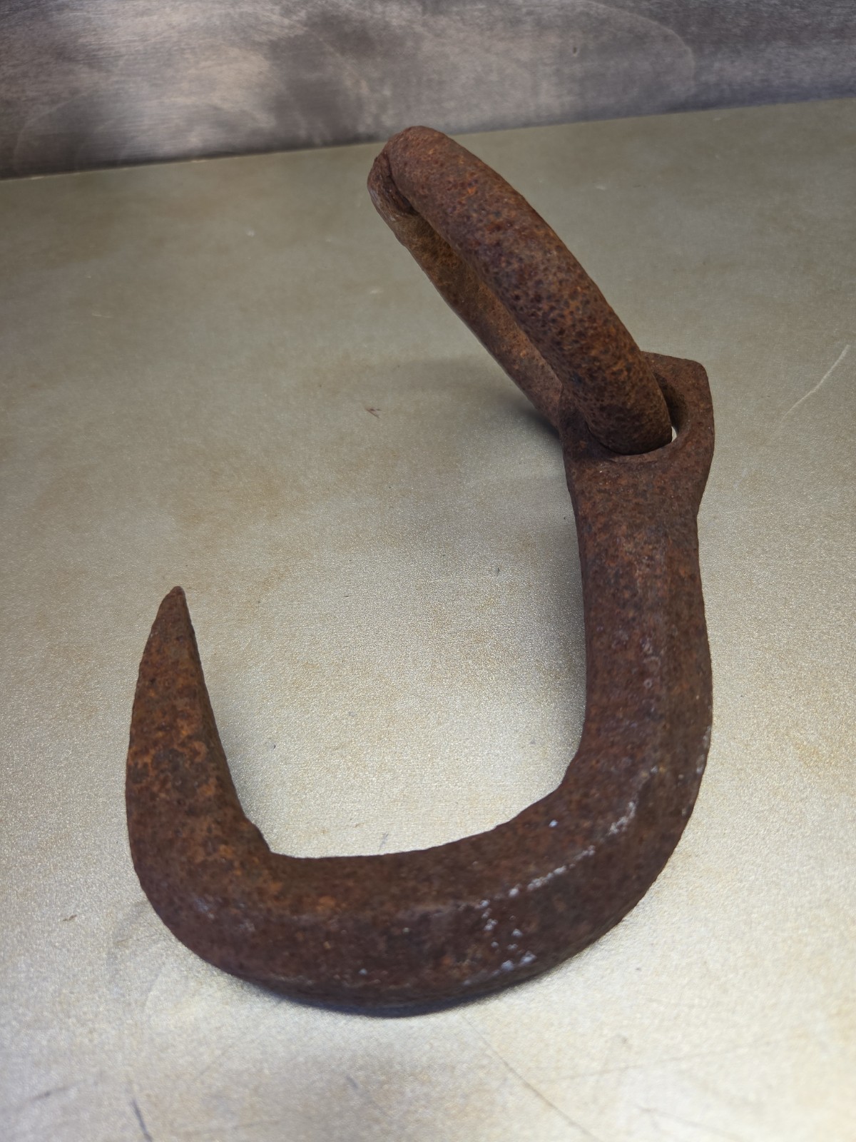 Antique Hand Forged Hook With Ring
