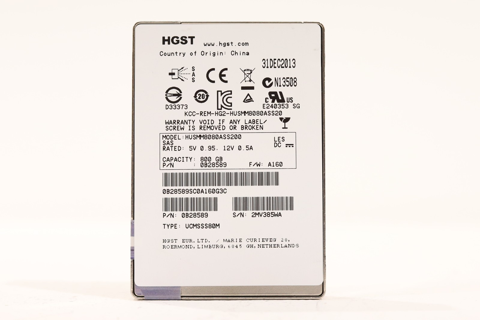 HGST HUSMM8080ASS200 800GB 2.5\