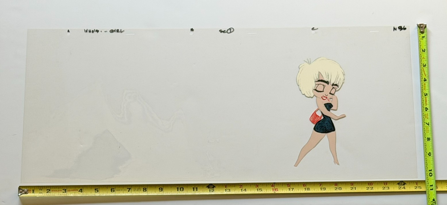 MADONNA Who\'s That Girl Movie Vintage Animation Cel \'87 Nikki Finn Hand Painted MADONNA Who\'s That Girl Movie Vintage Animation Cel \'87 Nikki Finn Hand Painted
