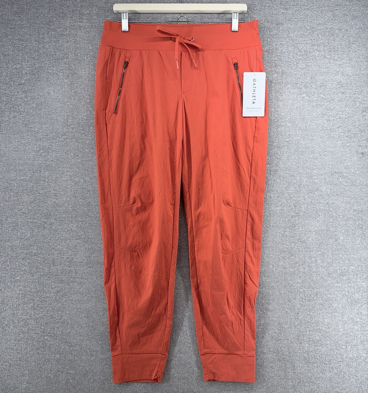 Athleta Trekkie North Jogger Pants Women Size 10 Orange Activewear NEW $89