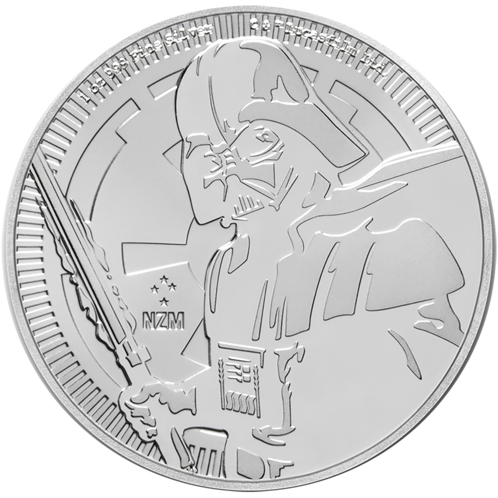 2019 $2 Niue Silver Darth Vader Star Wars .999 1 oz Brilliant Uncirculated