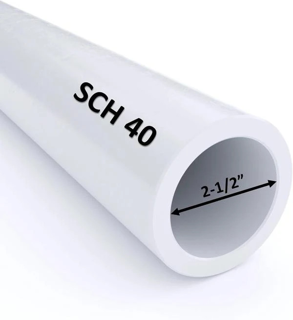 VENTRAL Schedule 40 PVC Pipe 2 1/2 Inch (2.875 OD), White, Cut Lengths for