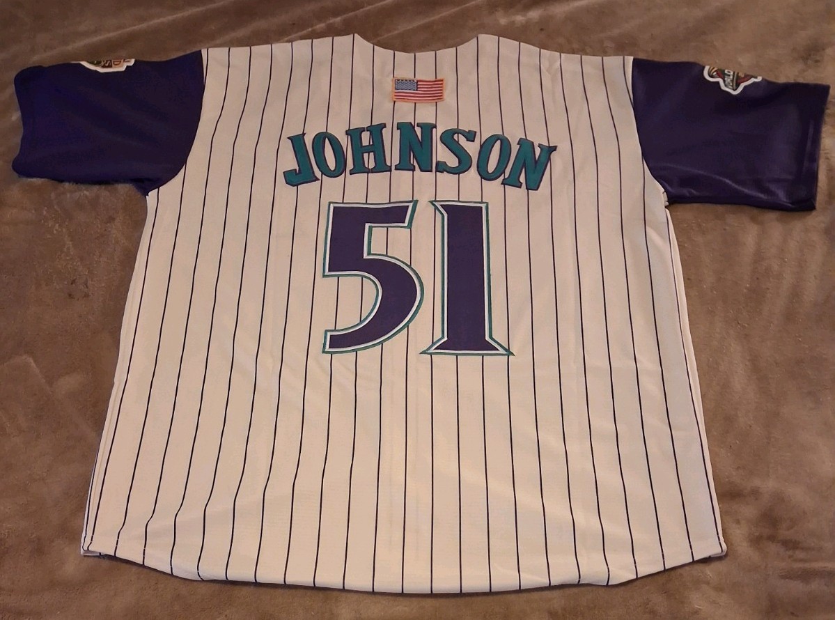 Randy Johnson #51 2001 Arizona Diamondbacks Men\'s Alt World Series Jersey LG