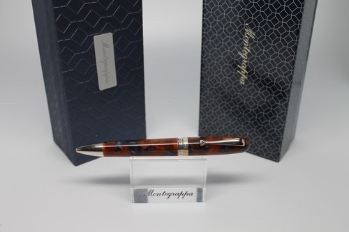 MONTEGRAPPA LIBERTY LAPIS LARGE BALLPOINT PEN SILVER TRIM W/ BOX MONTEGRAPPA LIBERTY LAPIS LARGE BALLPOINT PEN SILVER TRIM W/ BOX