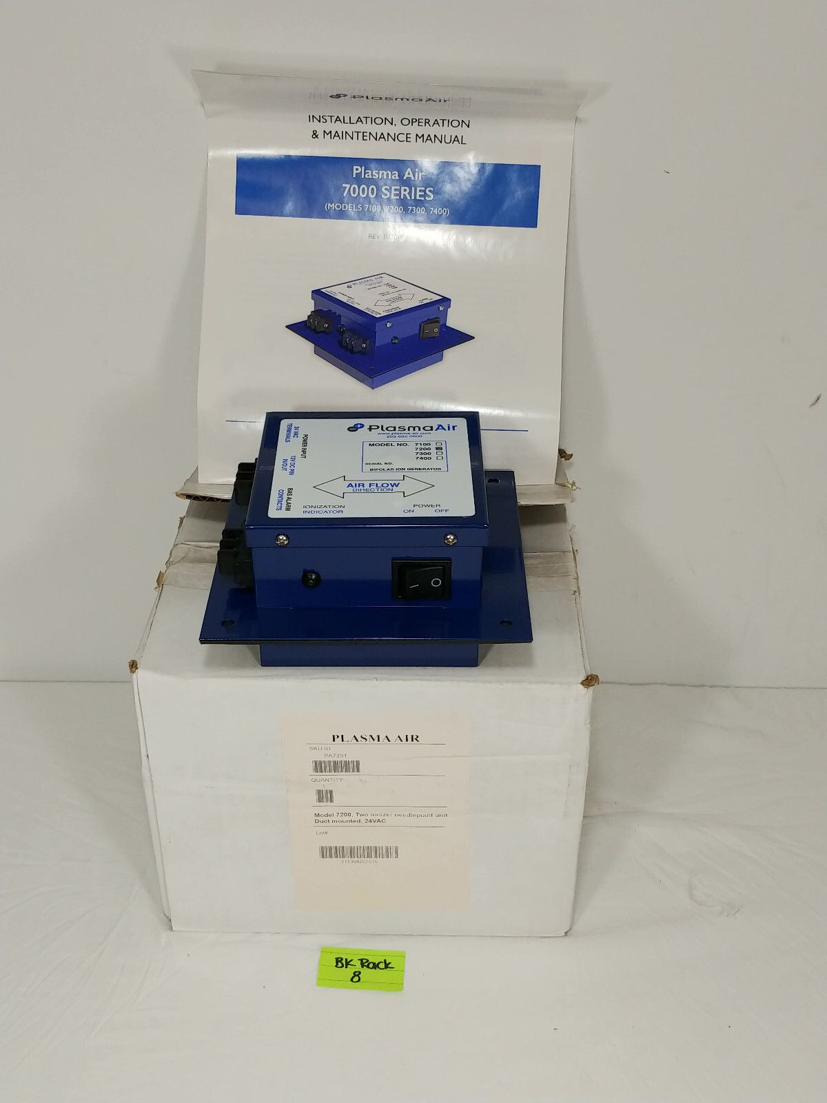 PlasmaAir PA7201 Model 7200, Two ionizer needlepoint unit duct mounted, 24VAC