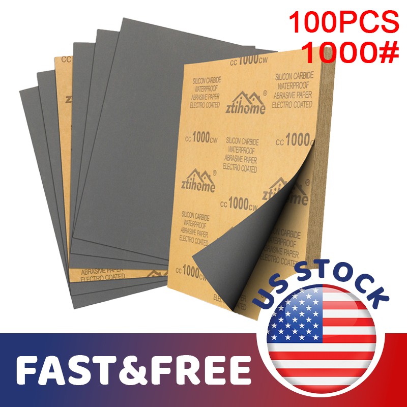 100x Sandpaper Sand Paper Sanding Sheet Grit 1000 Wet Dry Wood Car Metal Factory