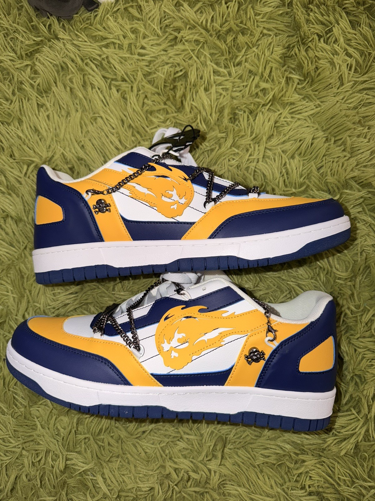WATSON BRAND X STUDIO Men Size 12 Tombstone Sneaker Shoe Yellow Blue WATSON BRAND X STUDIO Men Size 12 Tombstone Sneaker Shoe Yellow Blue