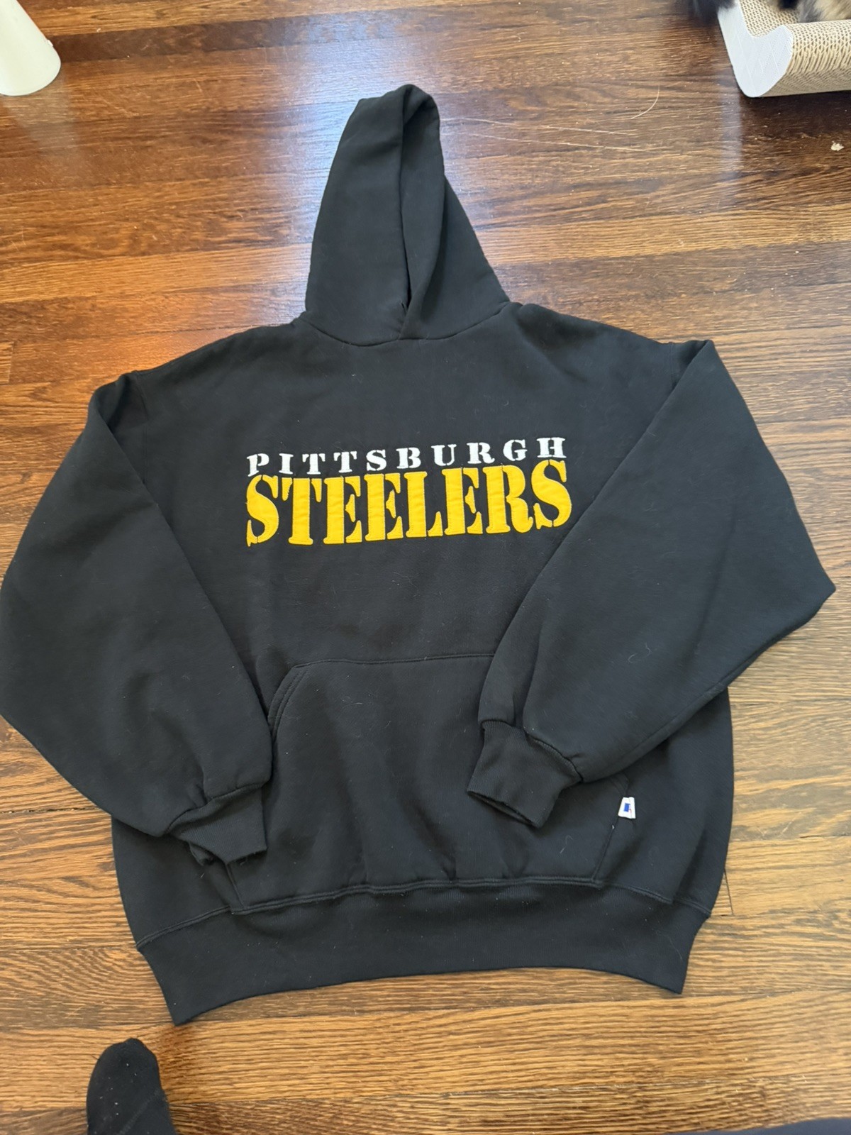 Mens Pittsburgh Steelers Russell Hoodie size Large vintage