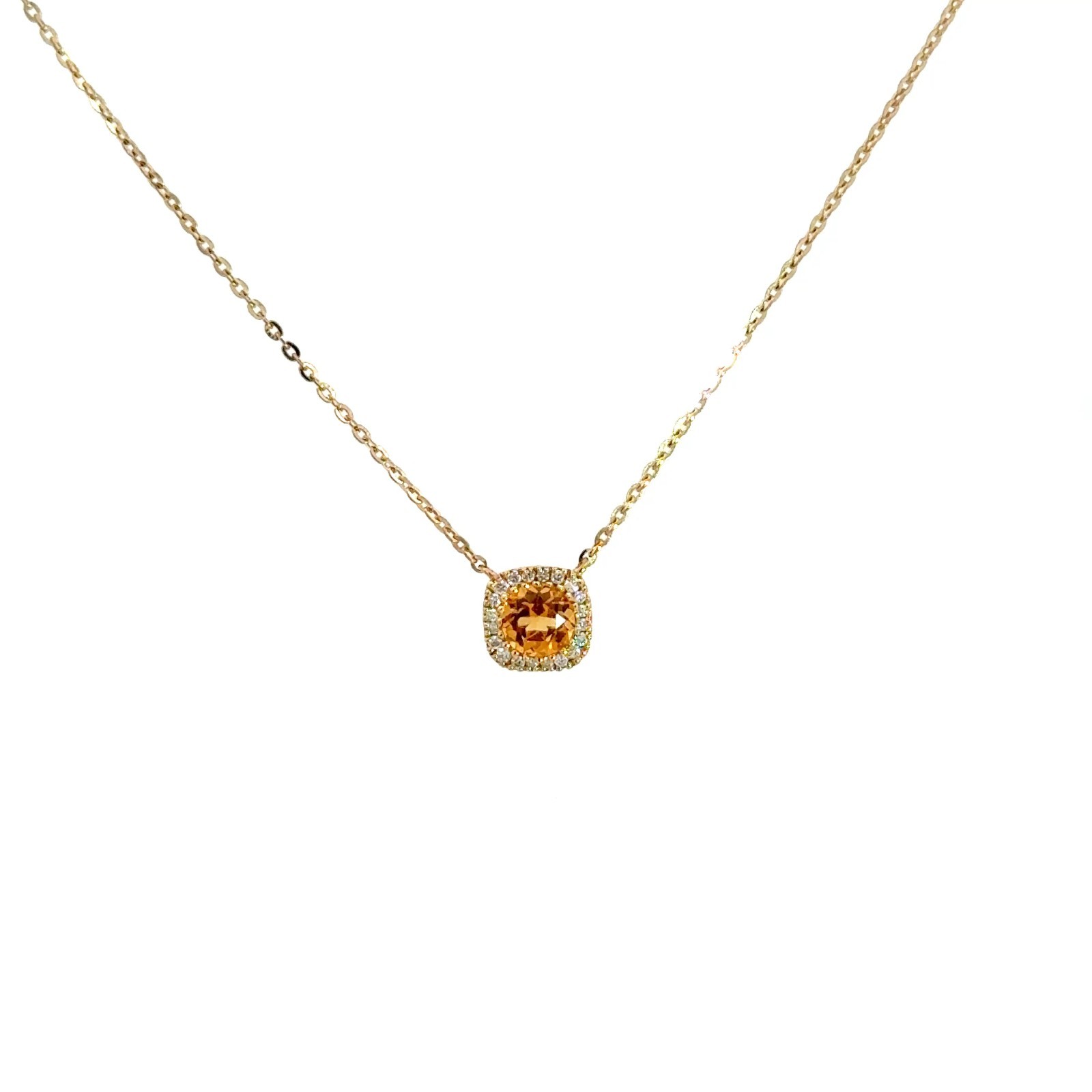 Citrine Birthstone Of November 14k Yellow Gold Necklace Citrine Birthstone Of November 14k Yellow Gold Necklace