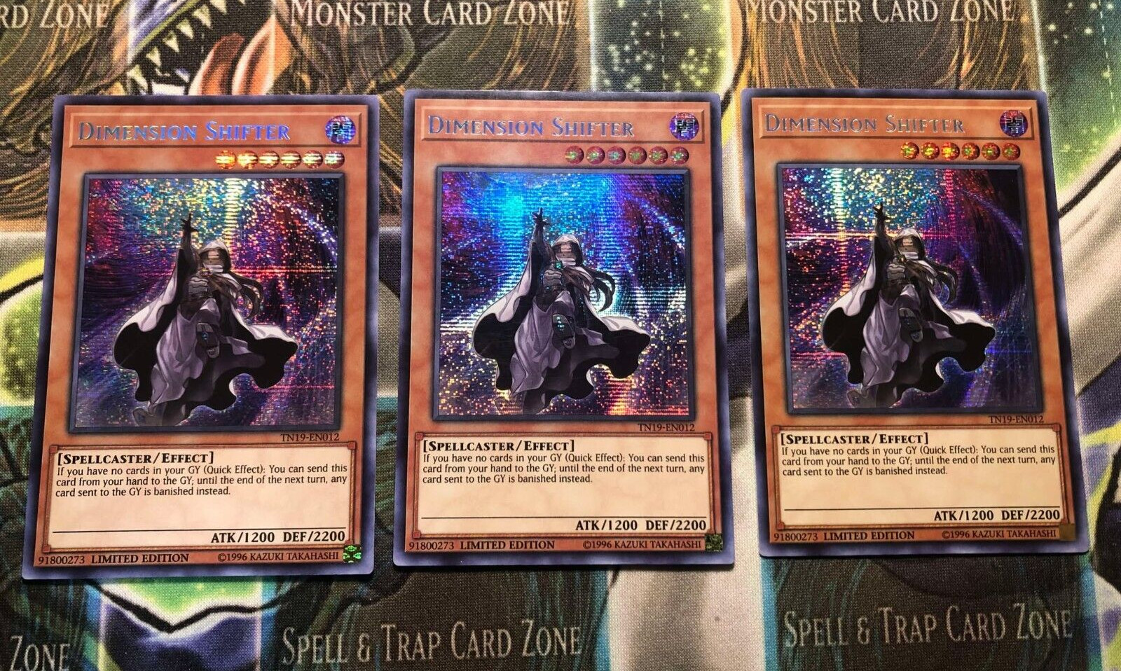 *** 3X DIMENSION SHIFTER 3X *** PLAYSET PRISMATIC SECRET RARE TN19-EN012 YUGIOH