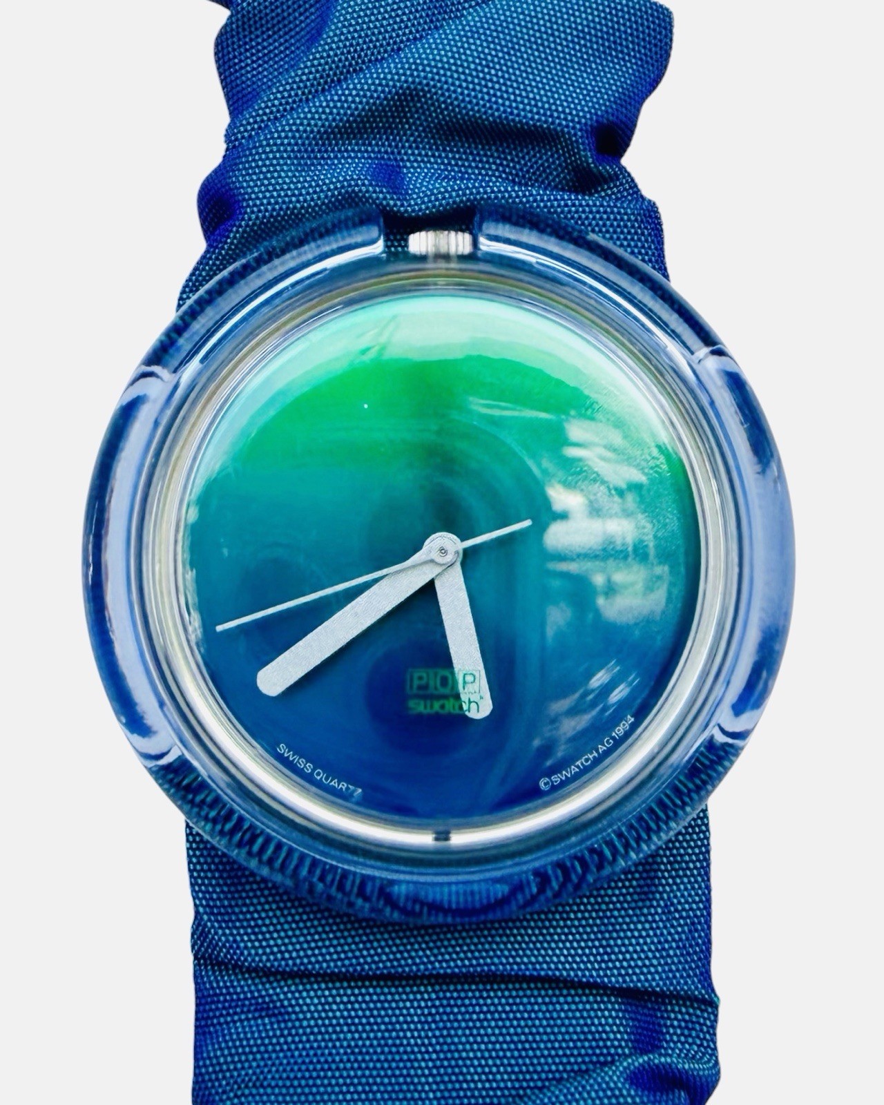 Vintage Swatch Watch VERT PMK109 1995 Pop 40mm Scrunchie Bracelet Band NOS Vintage Swatch Watch VERT PMK109 1995 Pop 40mm Scrunchie Bracelet Band NOS