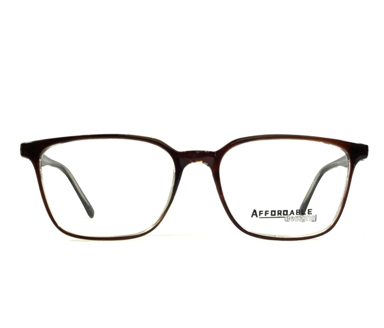 Affordable Designs Eyeglasses Frames TATE BROWN Clear Square Full Rim 52-18-140