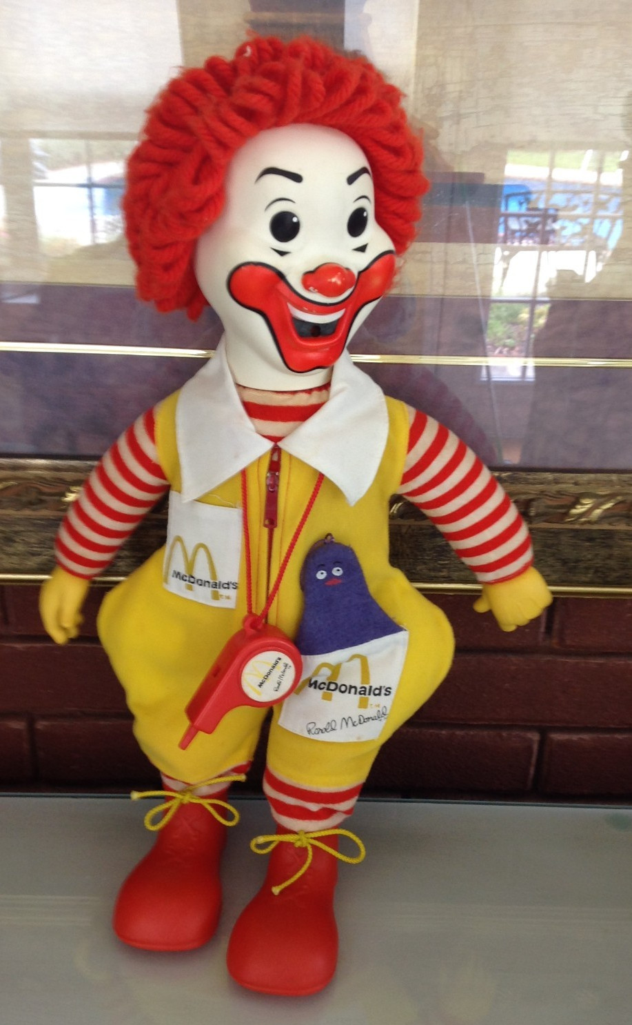 Vintage 1978 Hasbro Ronald McDonald 21-Inch Plush Doll with Whistle and Grimace Vintage 1978 Hasbro Ronald McDonald 21-Inch Plush Doll with Whistle and Grimace