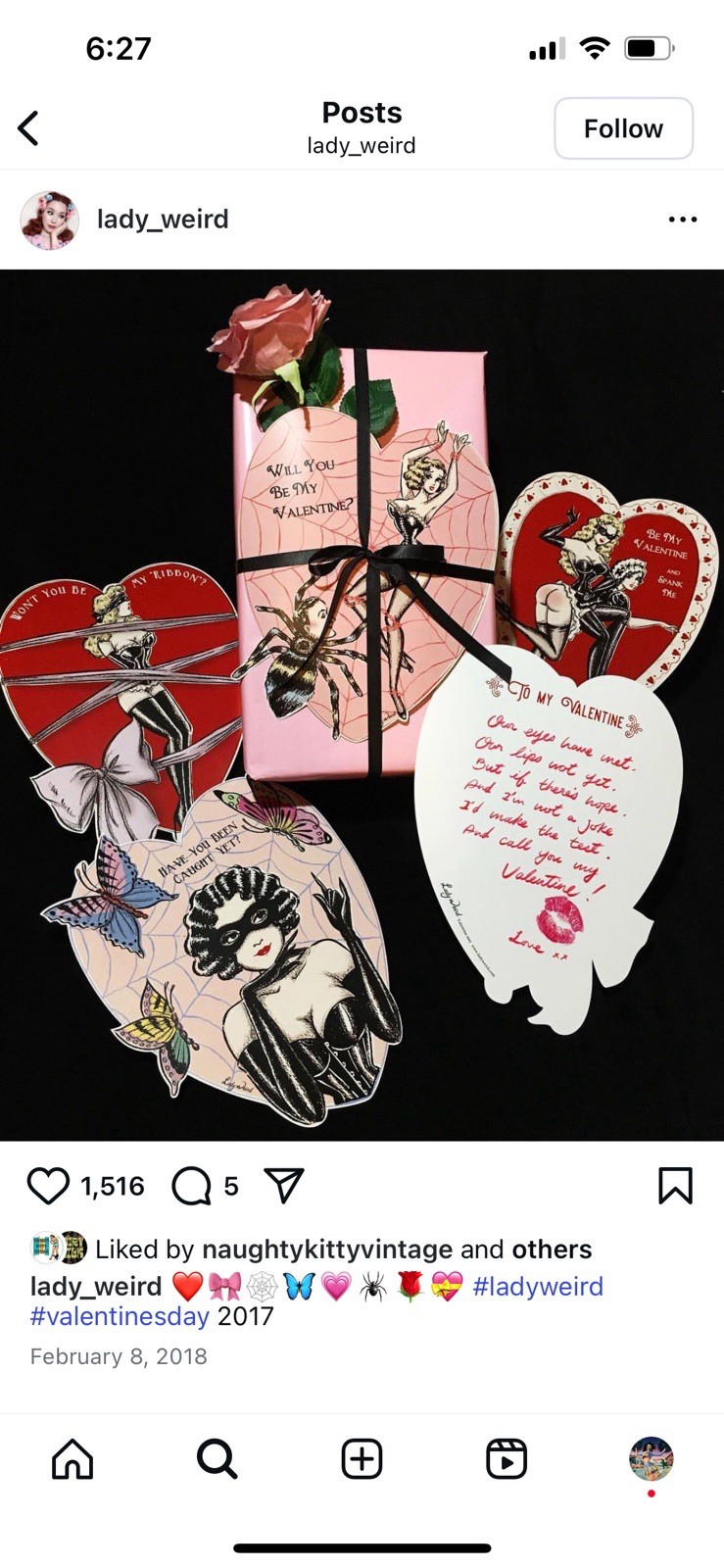 Rare Lady weird Vintage Style Vintage Risque Valentine Prints