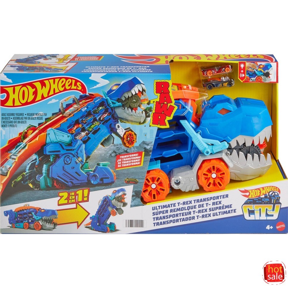 City Ultimate T-Rex Transporter Hauler Transforms into a Dino Featured in Lets