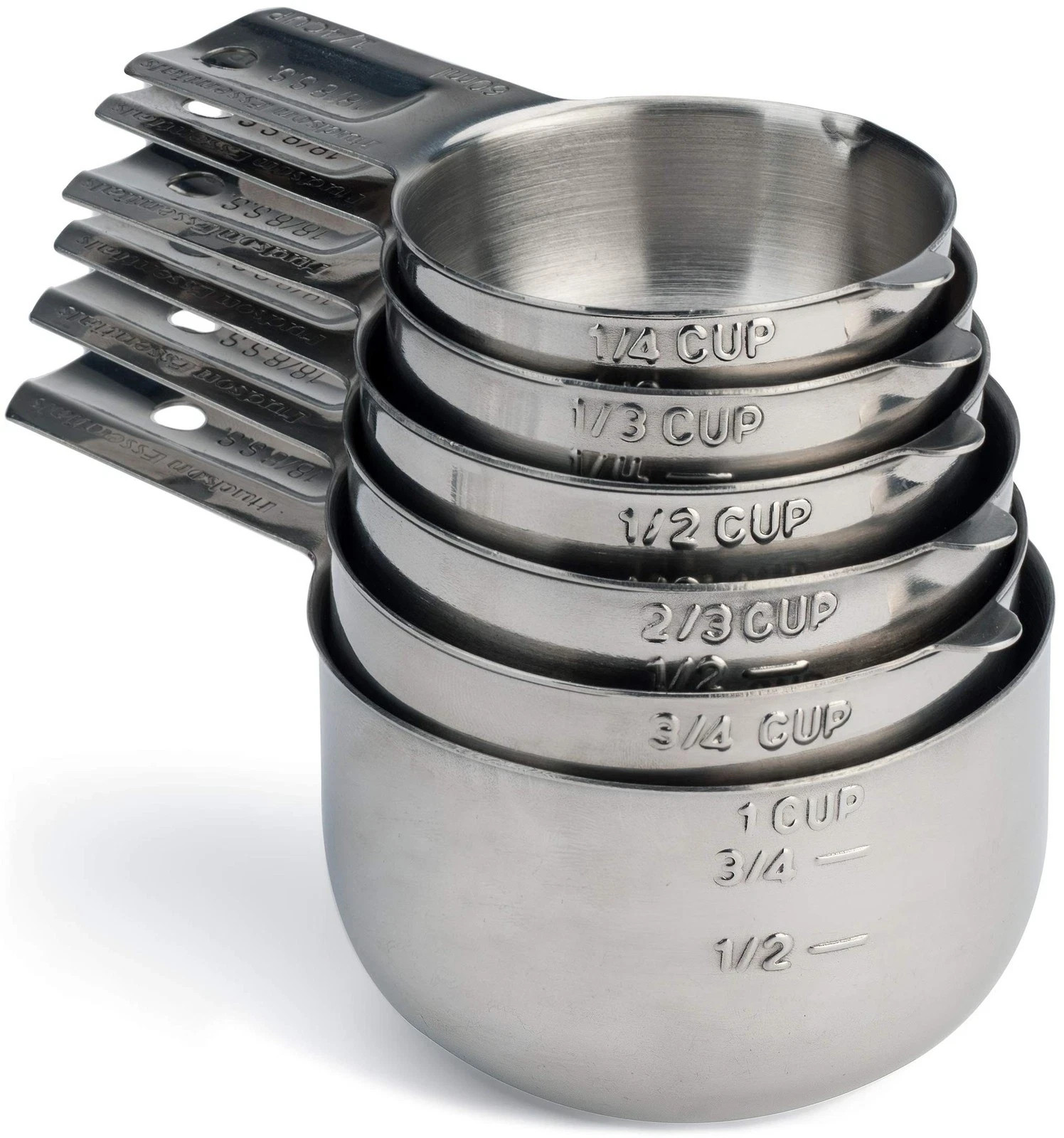 Hudson Essentials Stainless Steel Measuring Cups Set (6 Piece Set) Hudson Essentials Stainless Steel Measuring Cups Set (6 Piece Set)