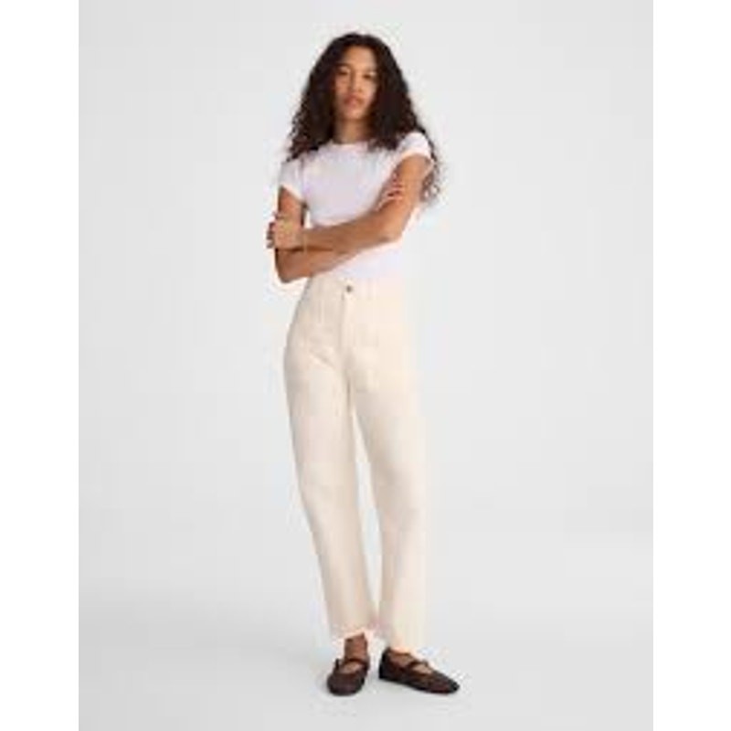MADEWELL Darted Barrel Leg Pants Vanilla Size 27 New NWT 4 CASUAL MINIMALIST
