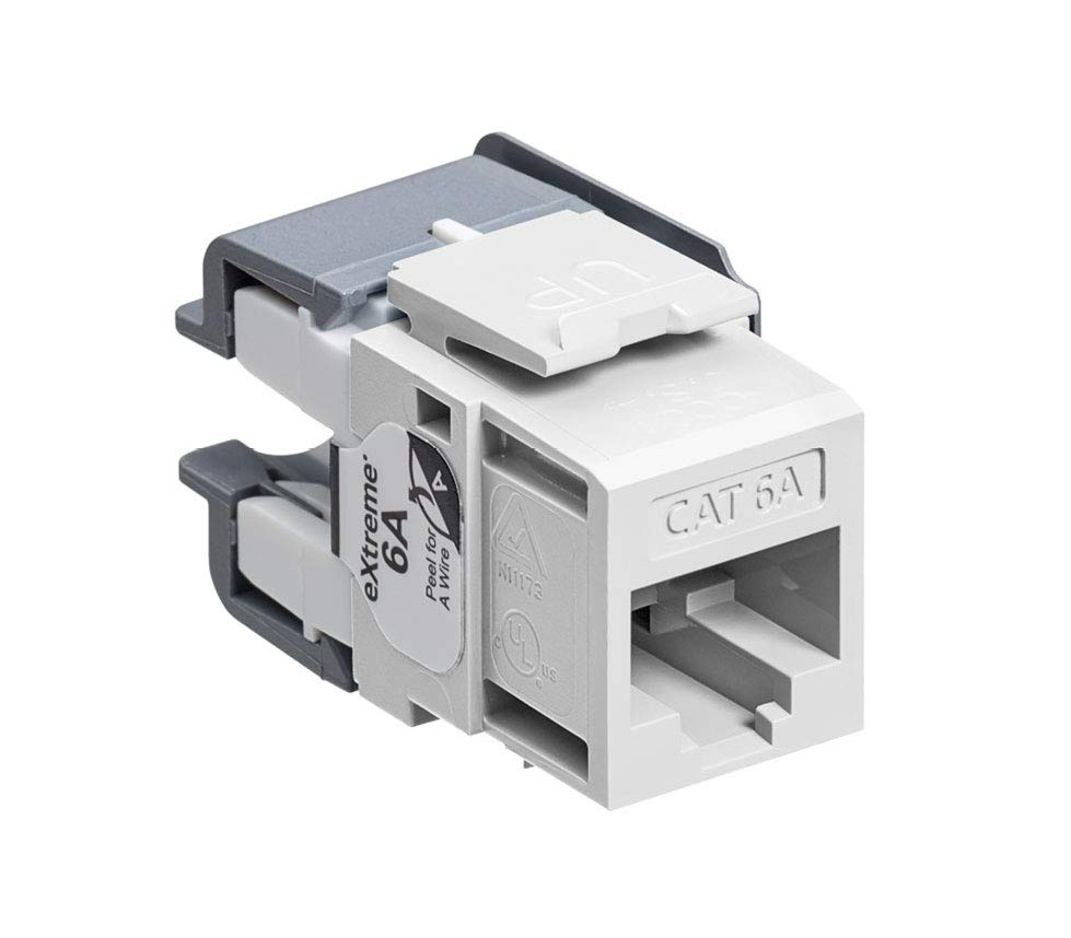 Leviton 6110G-RW6 Cat6A eXtreme QuickPort Connector | 10G | UTP | White | 110