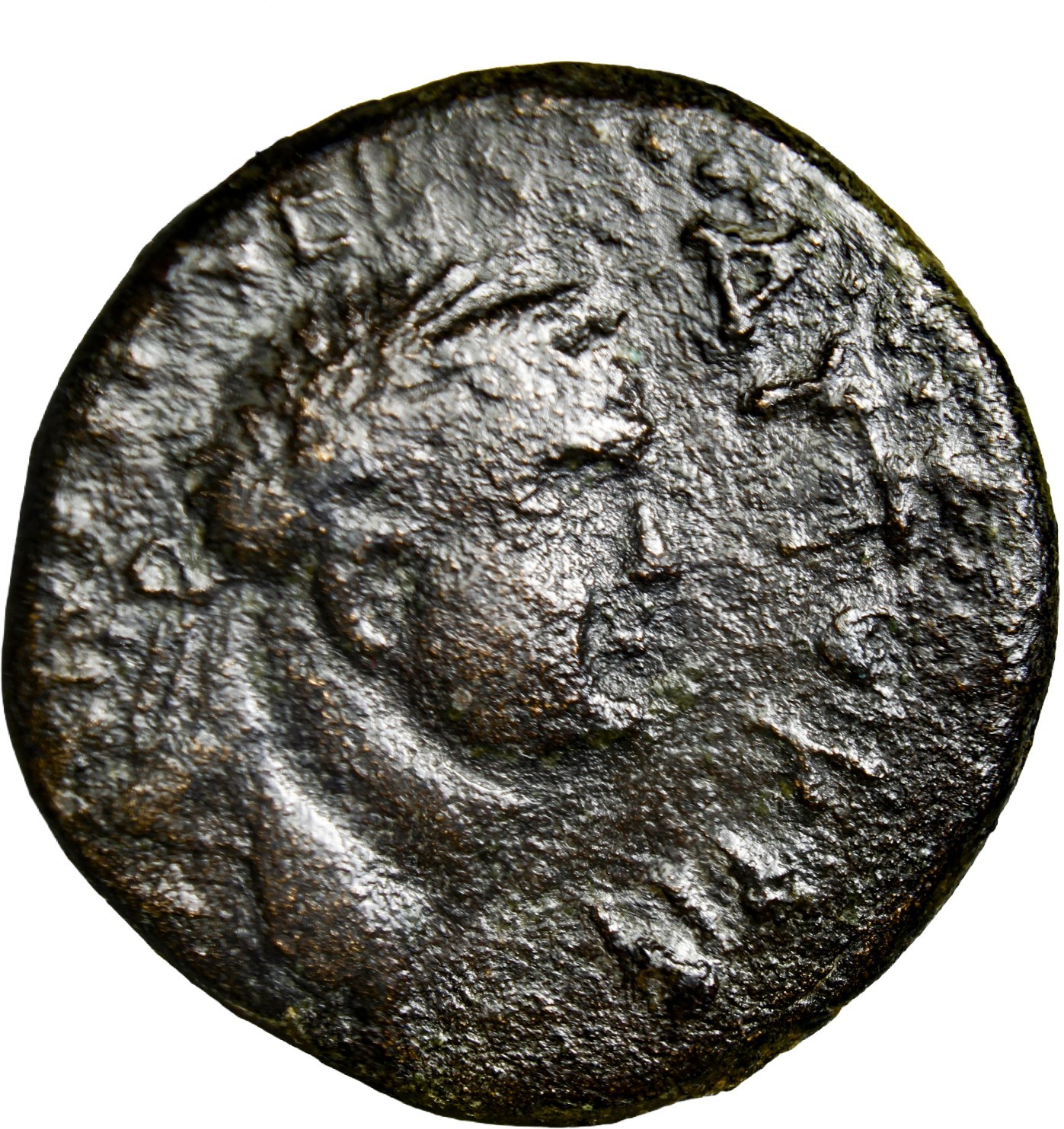 VERY RARE JUDAEA, Herodians. Agrippa II, with Titus Caesar. Circa 50CE Nike Coin