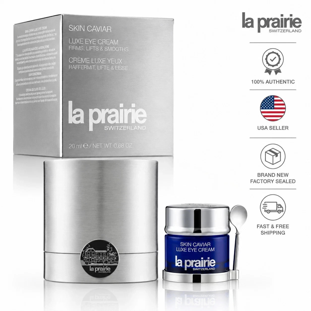 La Prairie Skin Caviar Luxe Eye Cream 20ml 0.68oz New Factory Sealed