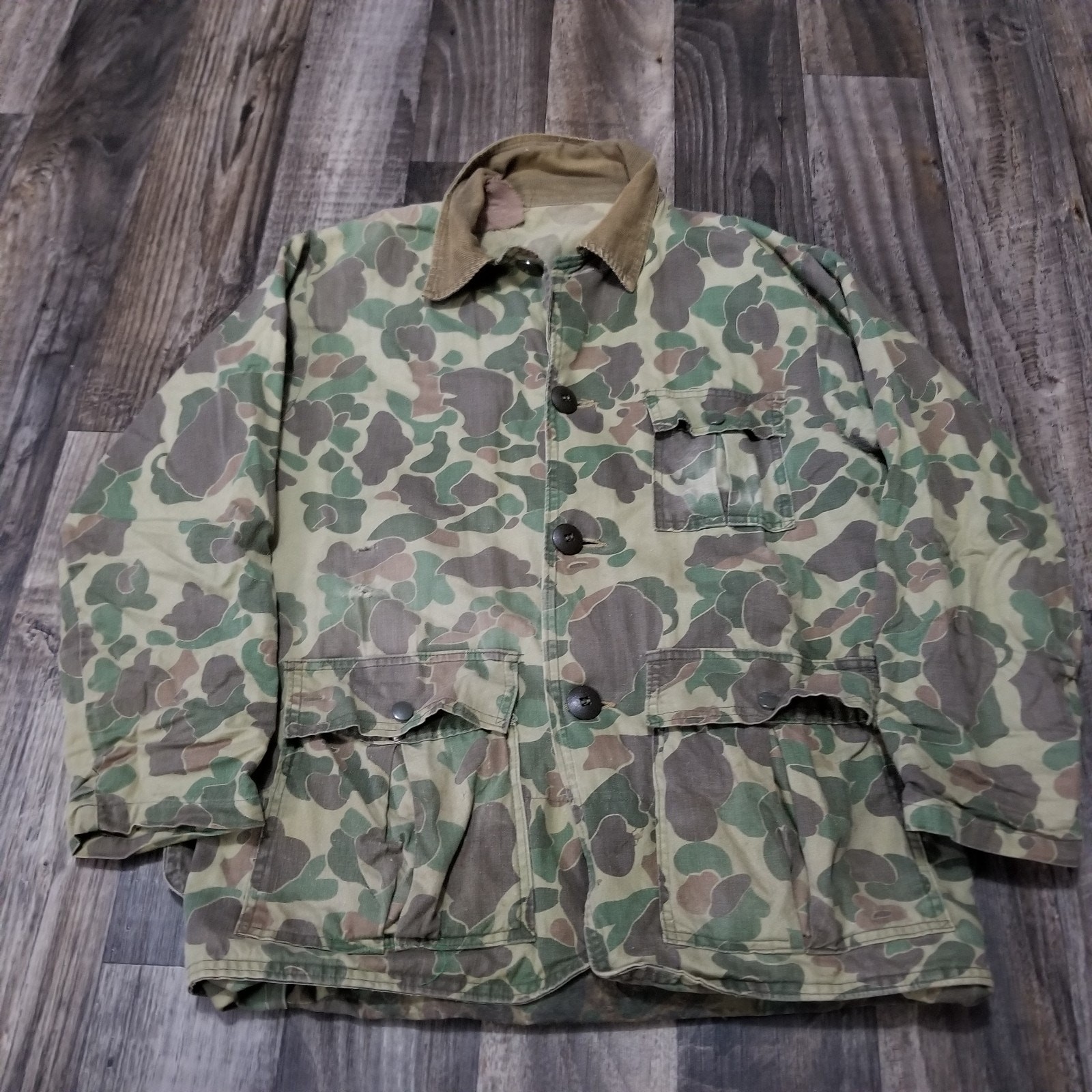 VTG 60s Sz L? Sears Roebuck Ted Williams Hunting Chore Workwear Jacket Coat Camo