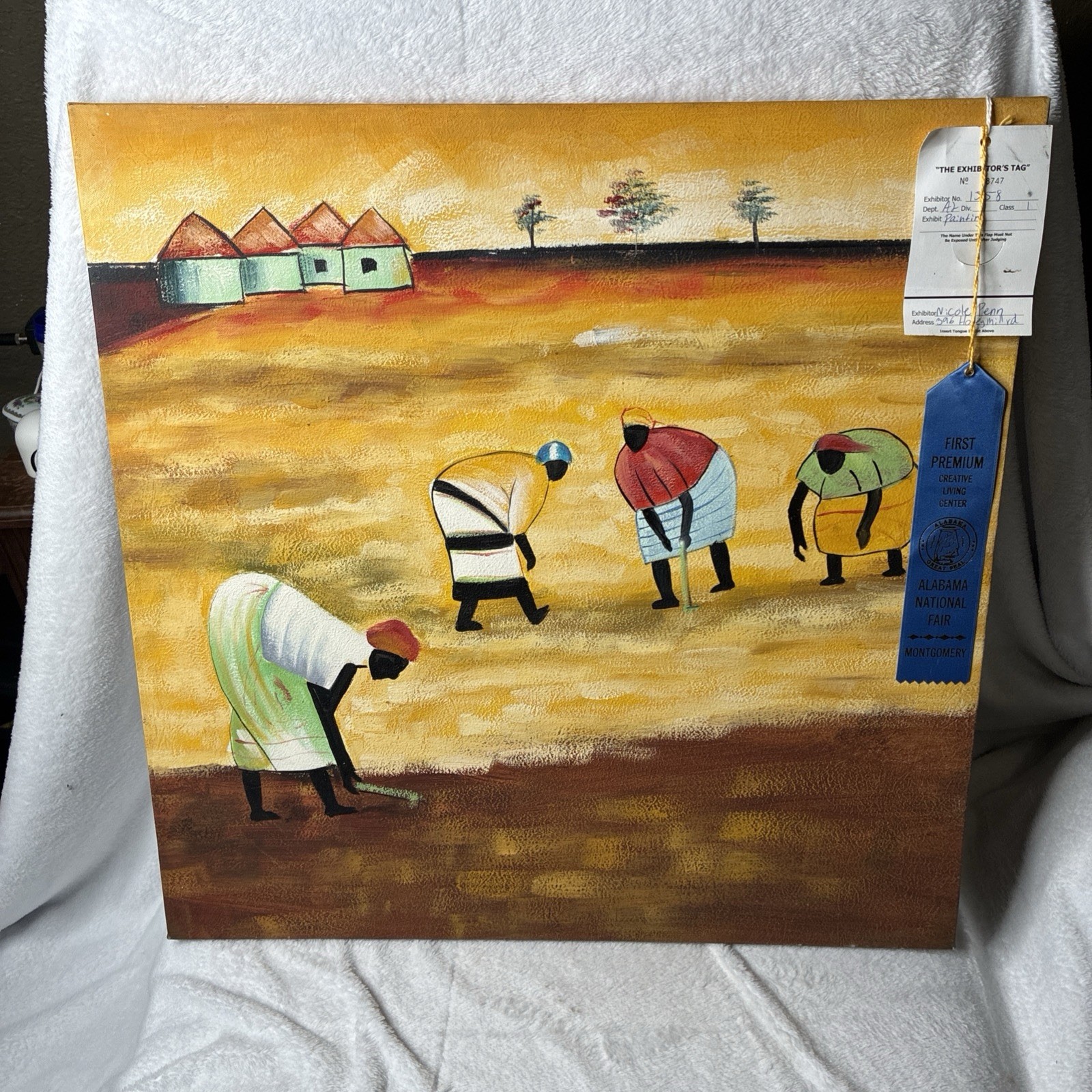 Original African Folk Art Painting 23.5\