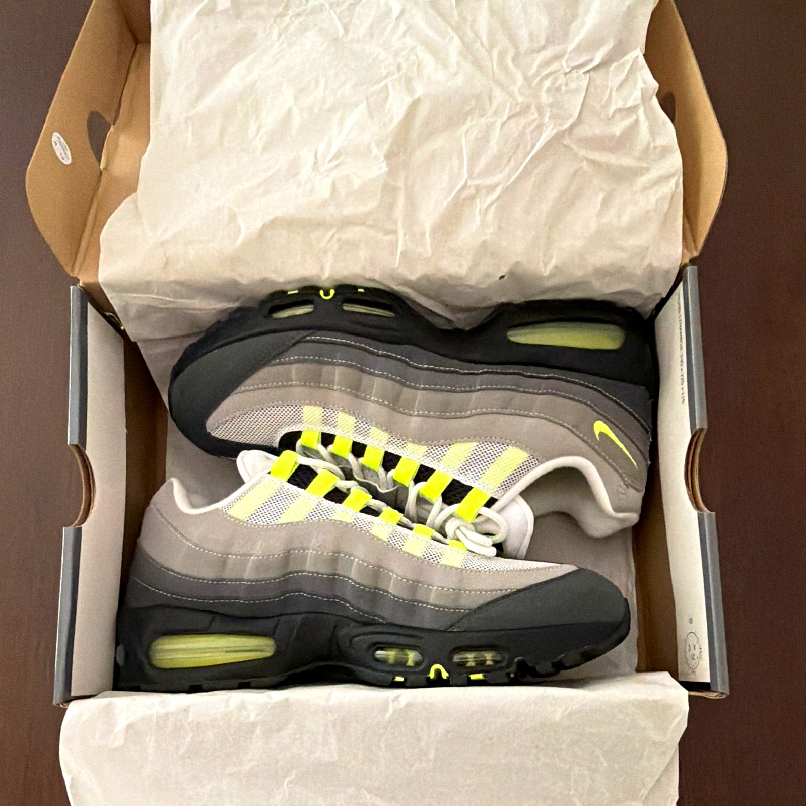NEW Sz 10 Nike Air Max 95 Big Bubble Black Neon Yellow Cool Grey HM4740 001