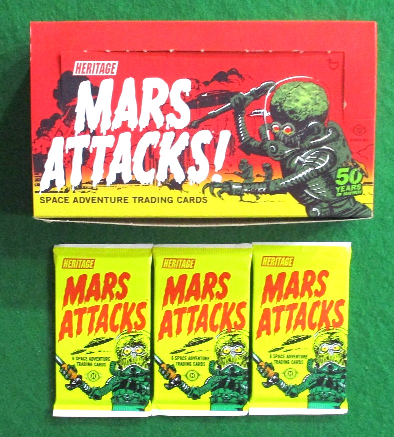 2012 Topps Mars Attacks Heritage Hobby-3 SEALED PACKS PLUS EMPTY DISPLAY BOX 2012 Topps Mars Attacks Heritage Hobby-3 SEALED PACKS PLUS EMPTY DISPLAY BOX