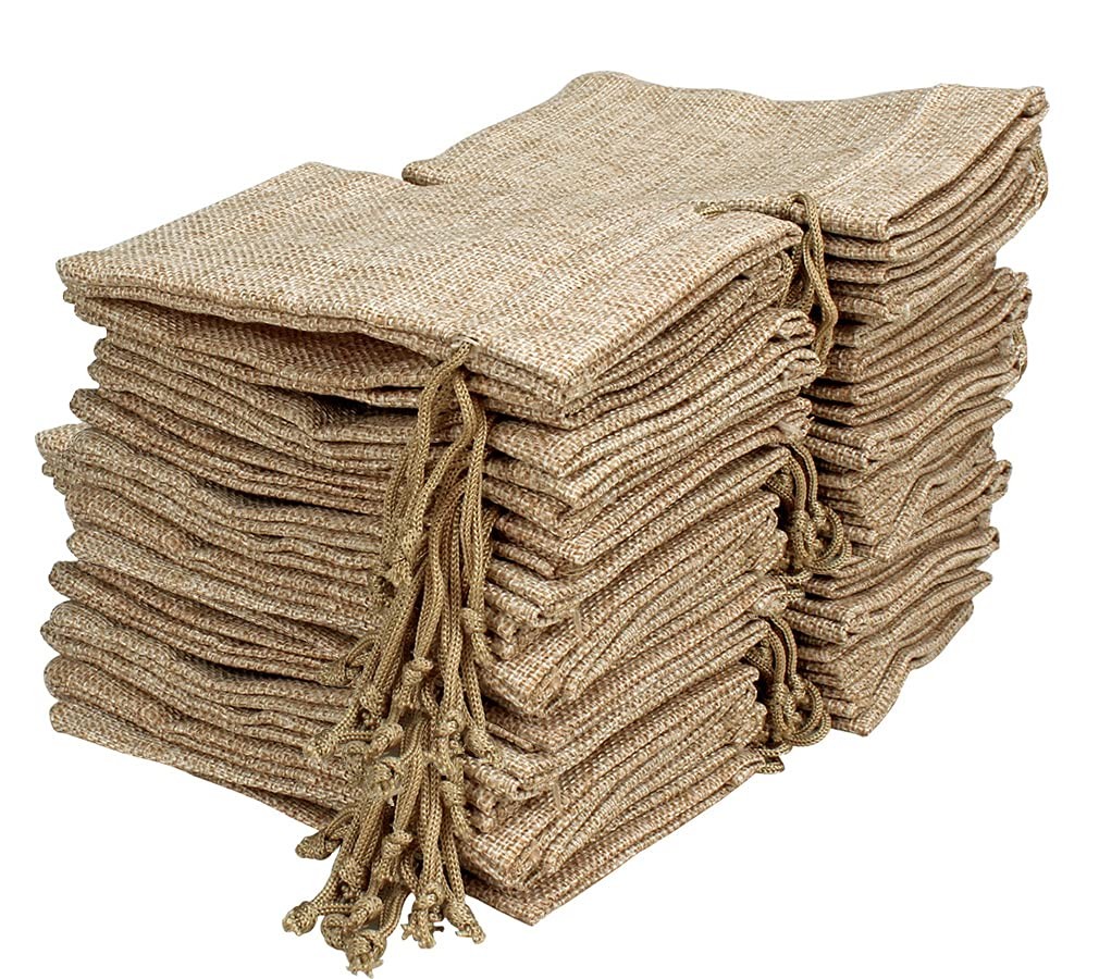 FASOTY Lot of 50 3.5x5 Inch Burlap Gift Bags with Drawstring Linen Jewelry Po... FASOTY Lot of 50 3.5x5 Inch Burlap Gift Bags with Drawstring Linen Jewelry Po...